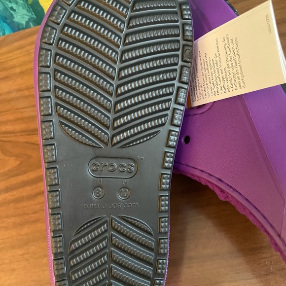 *FIRM* New McDonalds X Crocs Grimace Cozzzy Sandal Slides M 8 W 10 & L/XL Socks - Picture 4 of 8